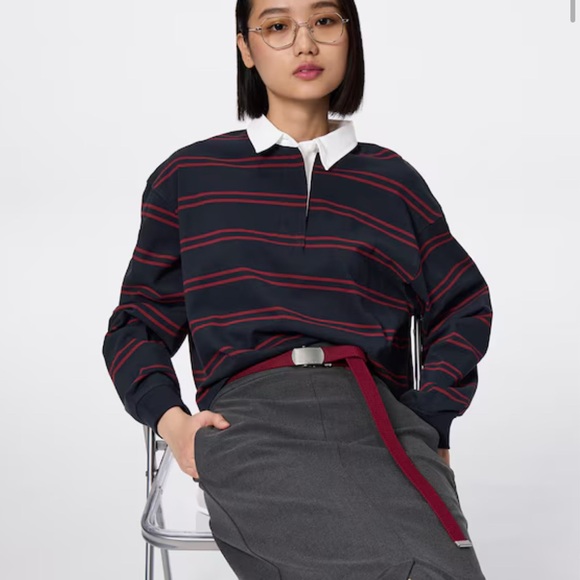 GU Striped Rugger Shirt | Long sleeve Y2K - Picture 1 of 5